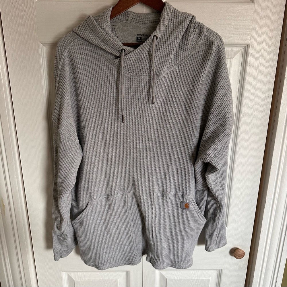 Carhartt Light Gray Waffle Knit Hoodie